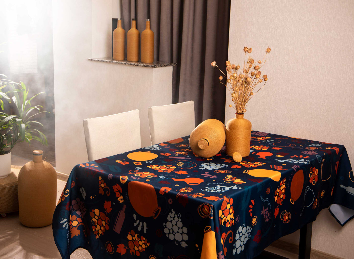 Qvevrebi (blue) - Tablecloth